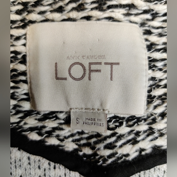Loft Black and White Knit Jacket/Blazer Size Small - Picture 4 of 4